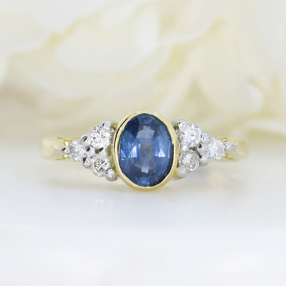 18ct Yellow & White Gold Sapphire & Diamond Fancy Ring
