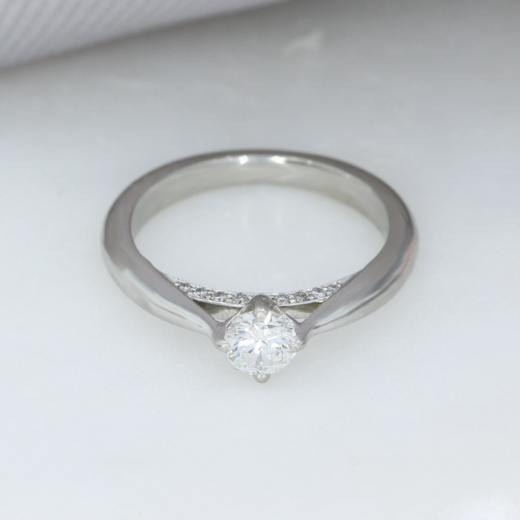 Pre Owned Platinum Solitaire Diamond Ring 0.30ct