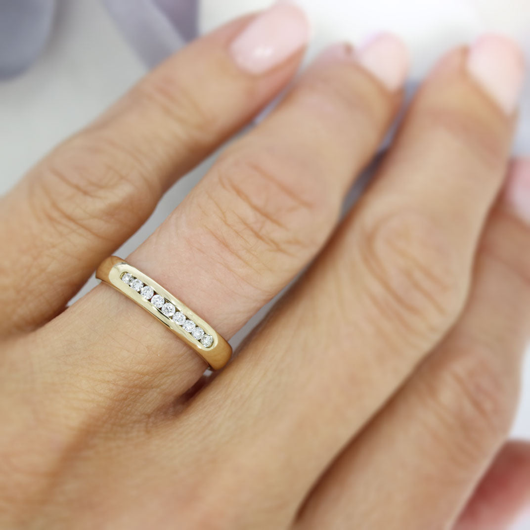 9ct Yellow Gold 3mm Diamond Eternity Ring 0.15ct