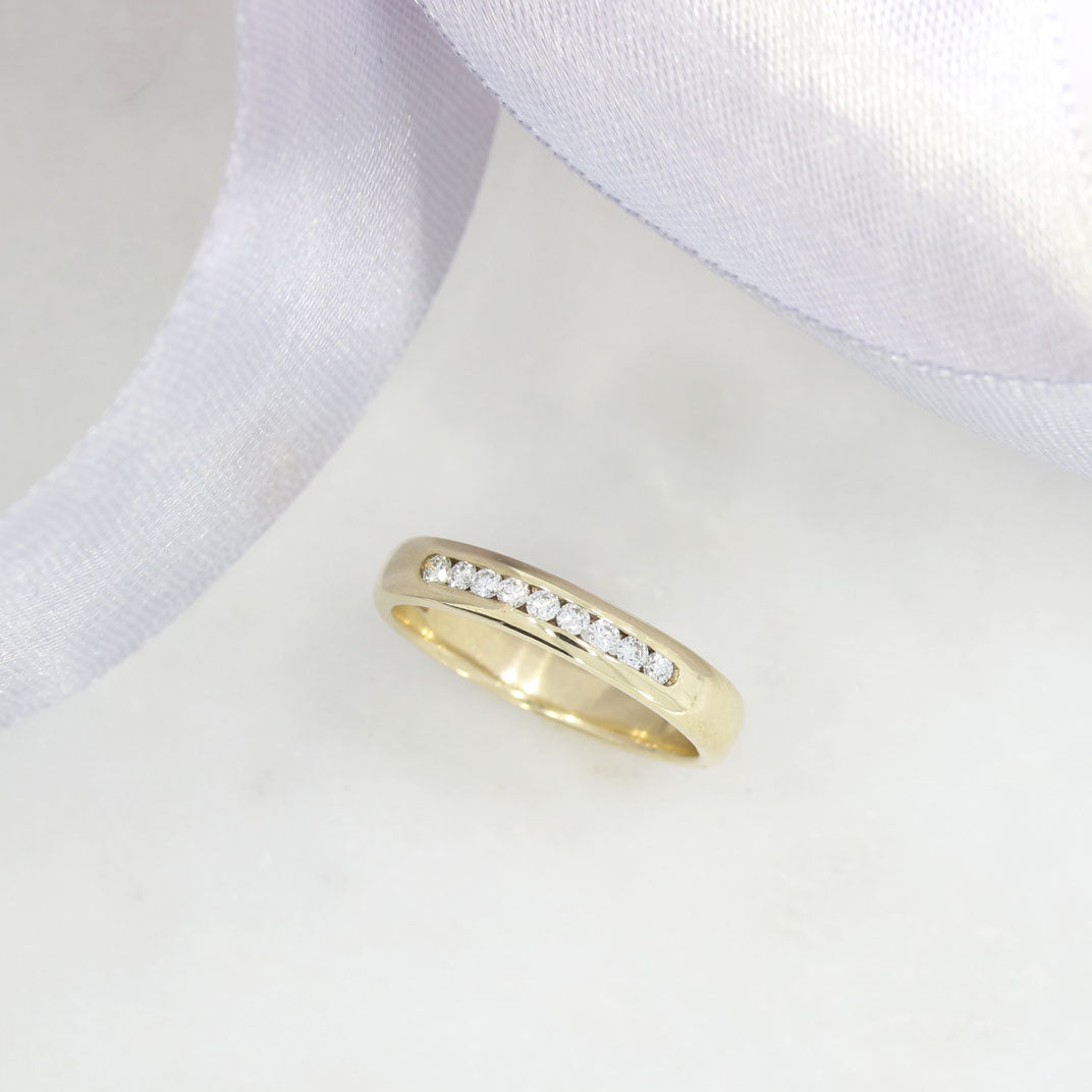 9ct Yellow Gold 3mm Diamond Eternity Ring 0.15ct