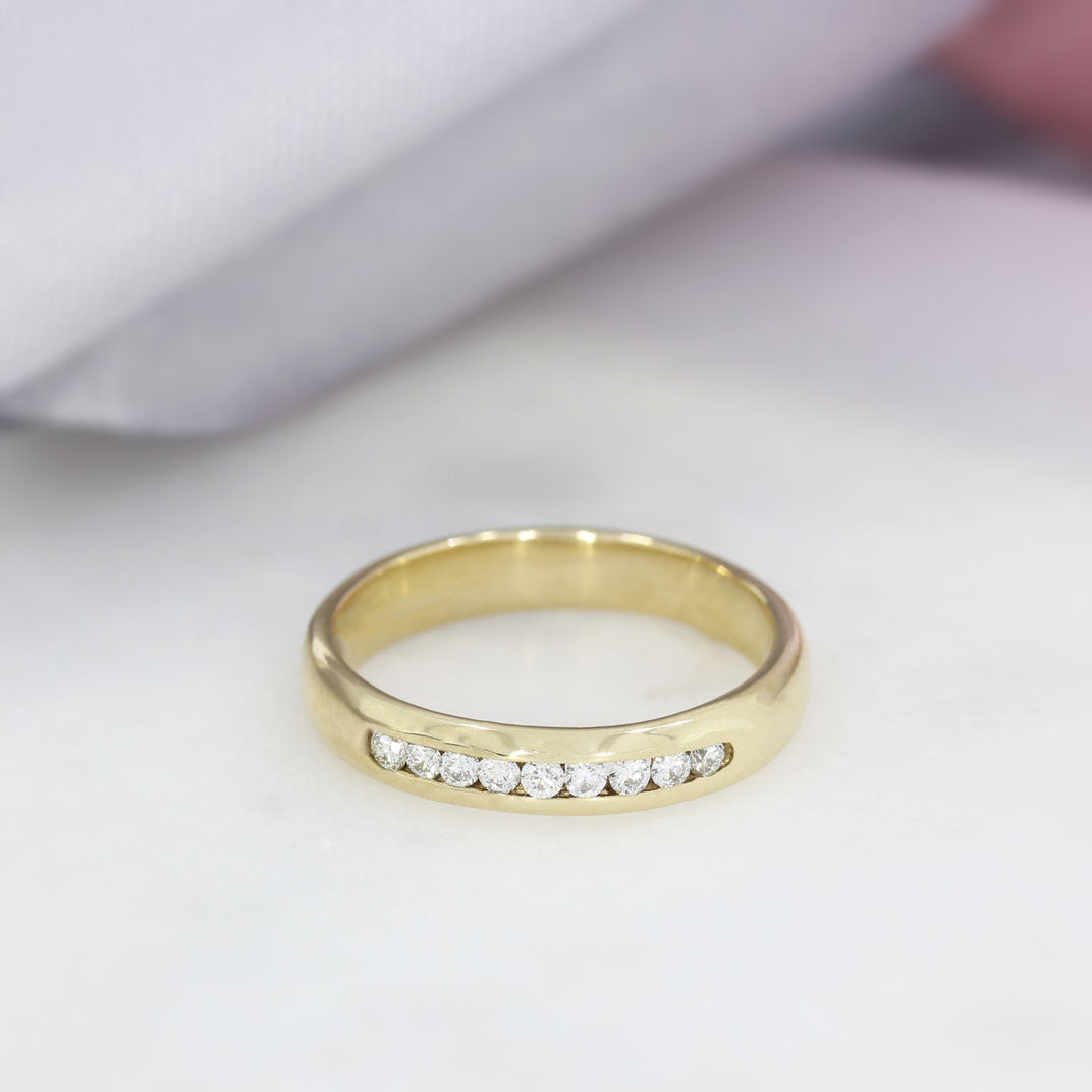 9ct Yellow Gold 3mm Diamond Eternity Ring 0.15ct