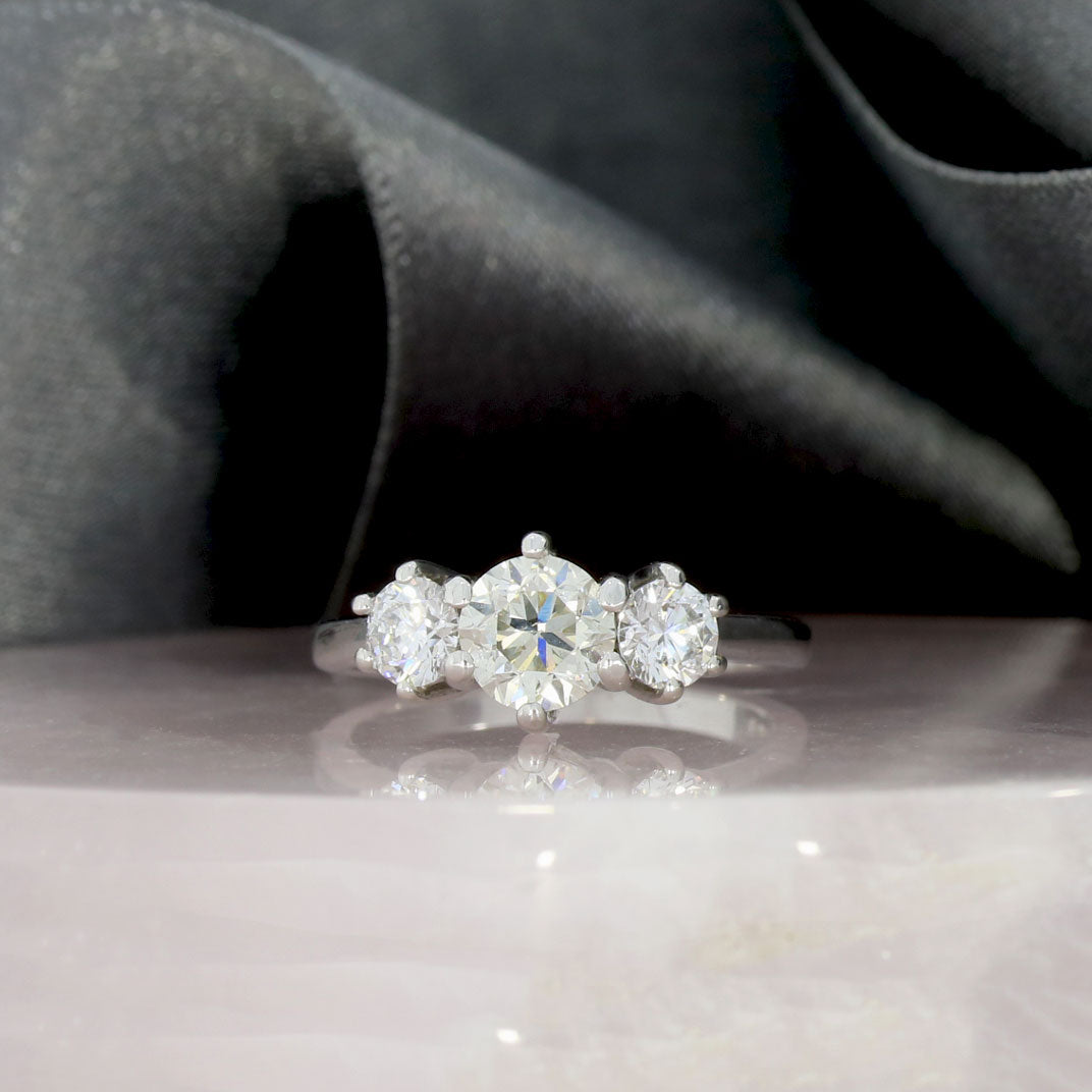 Pre Owned 18ct White Gold Stone Diamond Ring 1.70ct