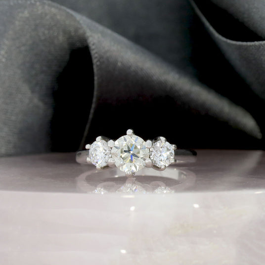 Pre Owned 18ct White Gold Stone Diamond Ring 1.70ct