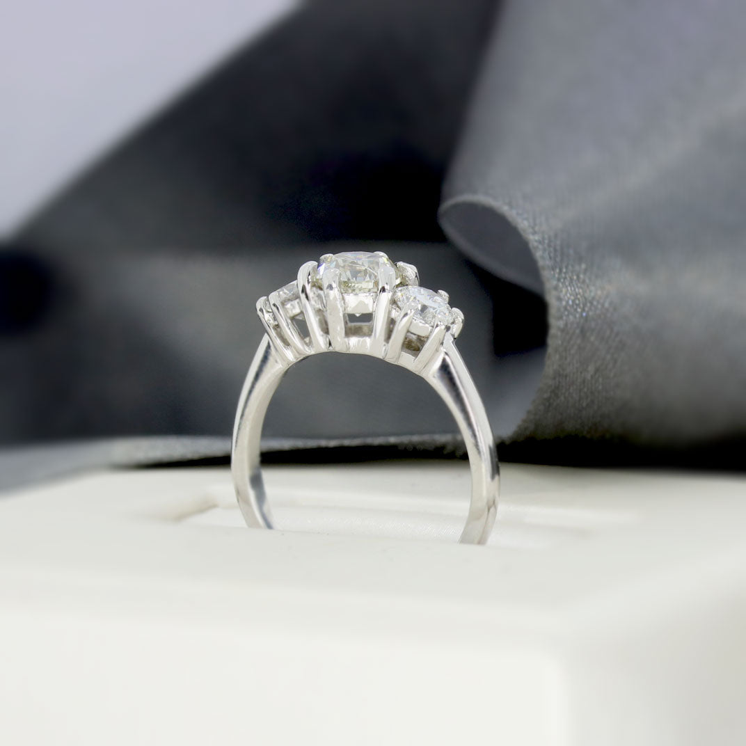 Pre Owned 18ct White Gold Stone Diamond Ring 1.70ct