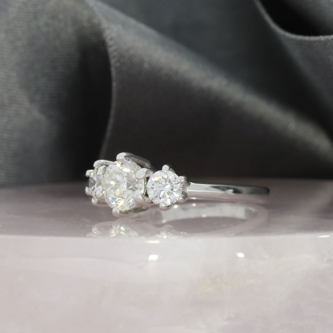 Pre Owned 18ct White Gold Stone Diamond Ring 1.70ct