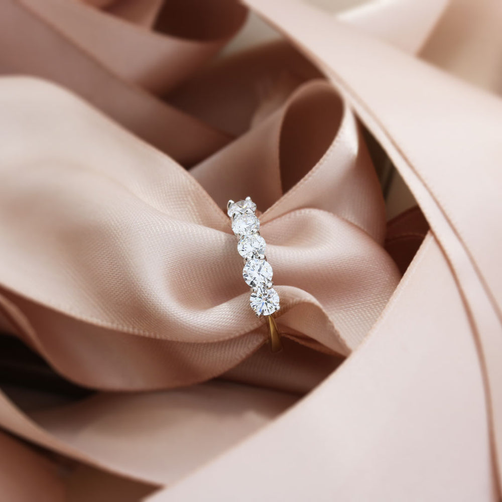18ct Gold & Platinum Set 5 Stone Laboratory Grown Diamond Eternity Ring 1.60ct
