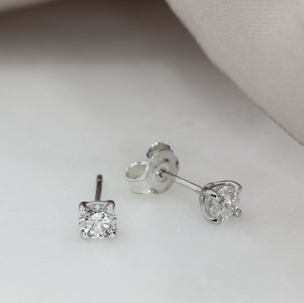 9ct Gold Round Brilliant Cut Lab Grown Diamond Stud Earrings Approx 0.53ct