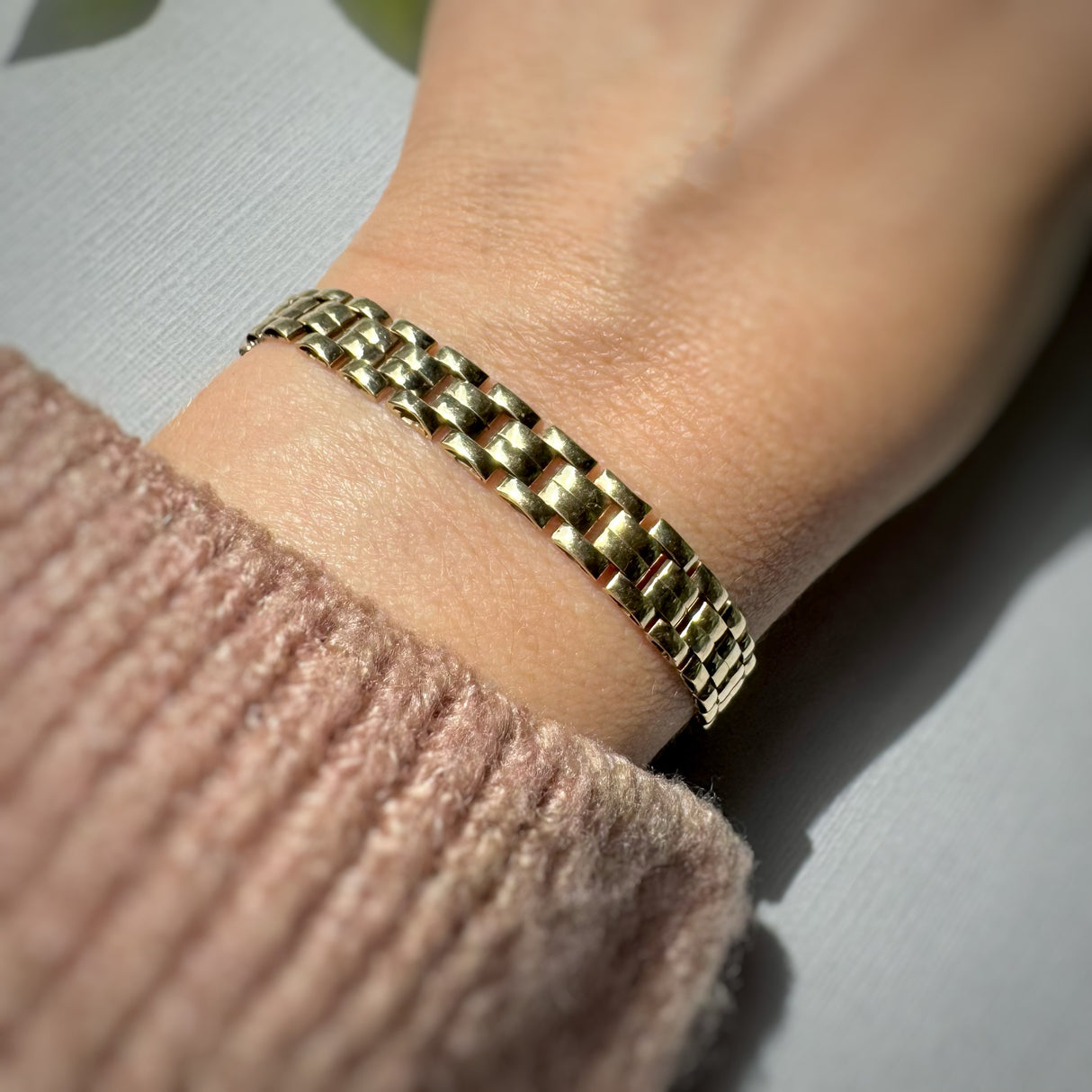 Pre Owned 9ct Yellow Gold 4 Row Bracelet