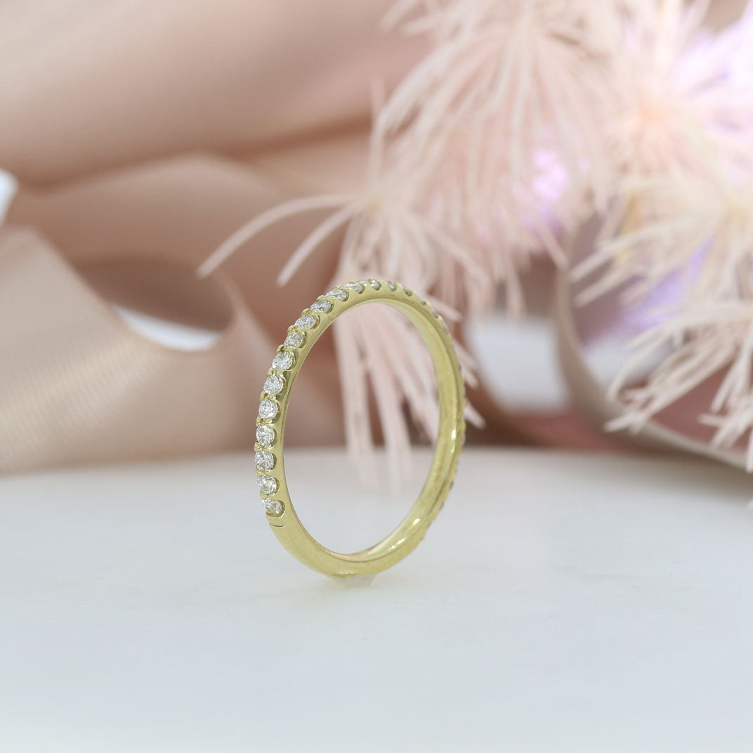 18ct Gold Wedding Eternity Ring with Claw Set Lab Grown Diamonds 0.40ct