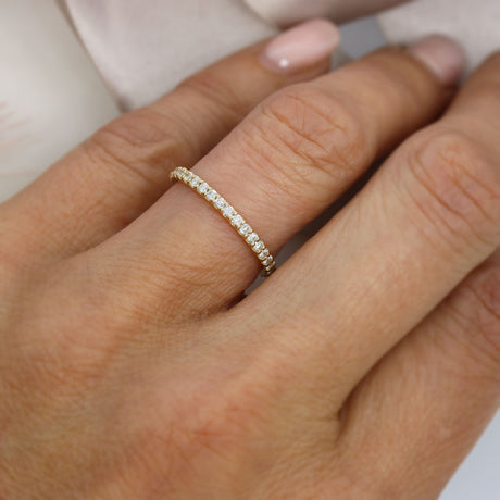 9ct Gold Wedding/Eternity Ring with Claw Set Lab Grown Diamonds 0.40ct