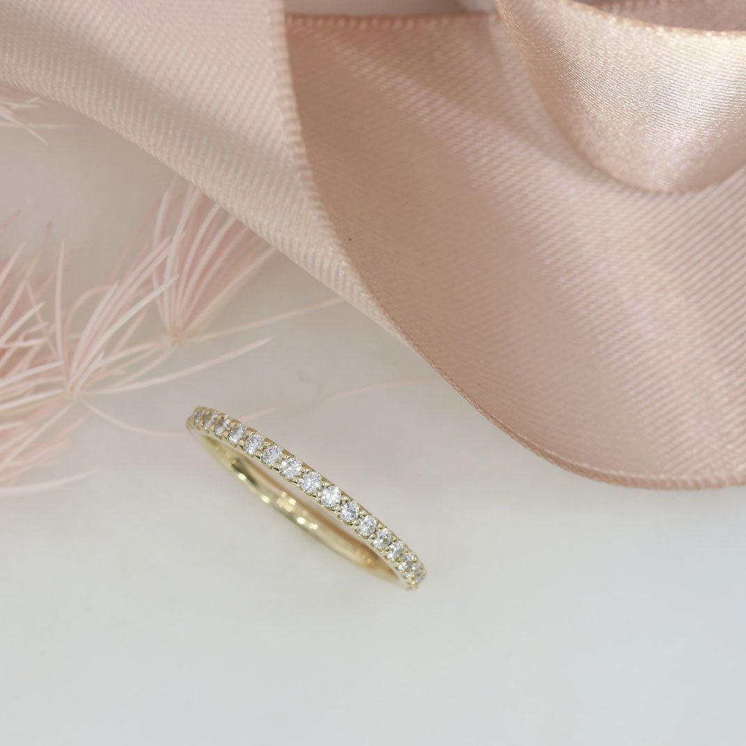 9ct Gold Wedding/Eternity Ring with Claw Set Lab Grown Diamonds 0.40ct