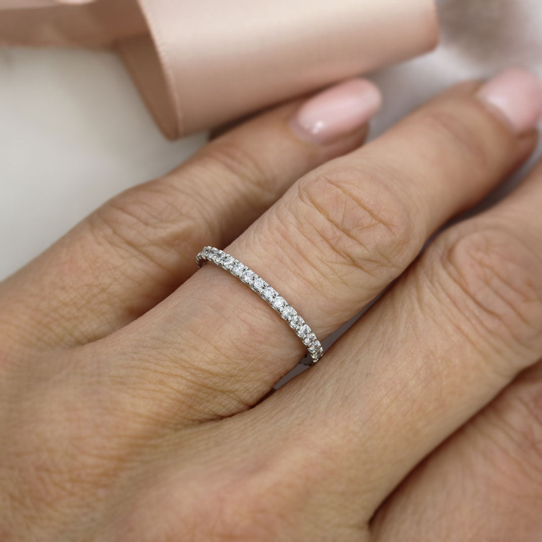 Platinum Wedding/Eternity Ring with Claw Set Lab Grown Diamonds 0.40ct