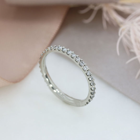 Platinum Wedding/Eternity Ring with Claw Set Lab Grown Diamonds 0.40ct
