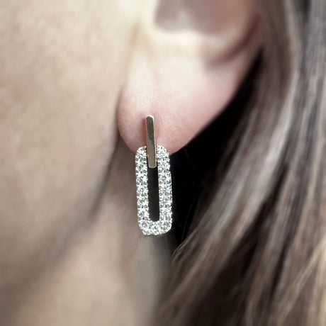 18ct Yellow & White Gold Oval Diamond Drop Earrings 0.75ct