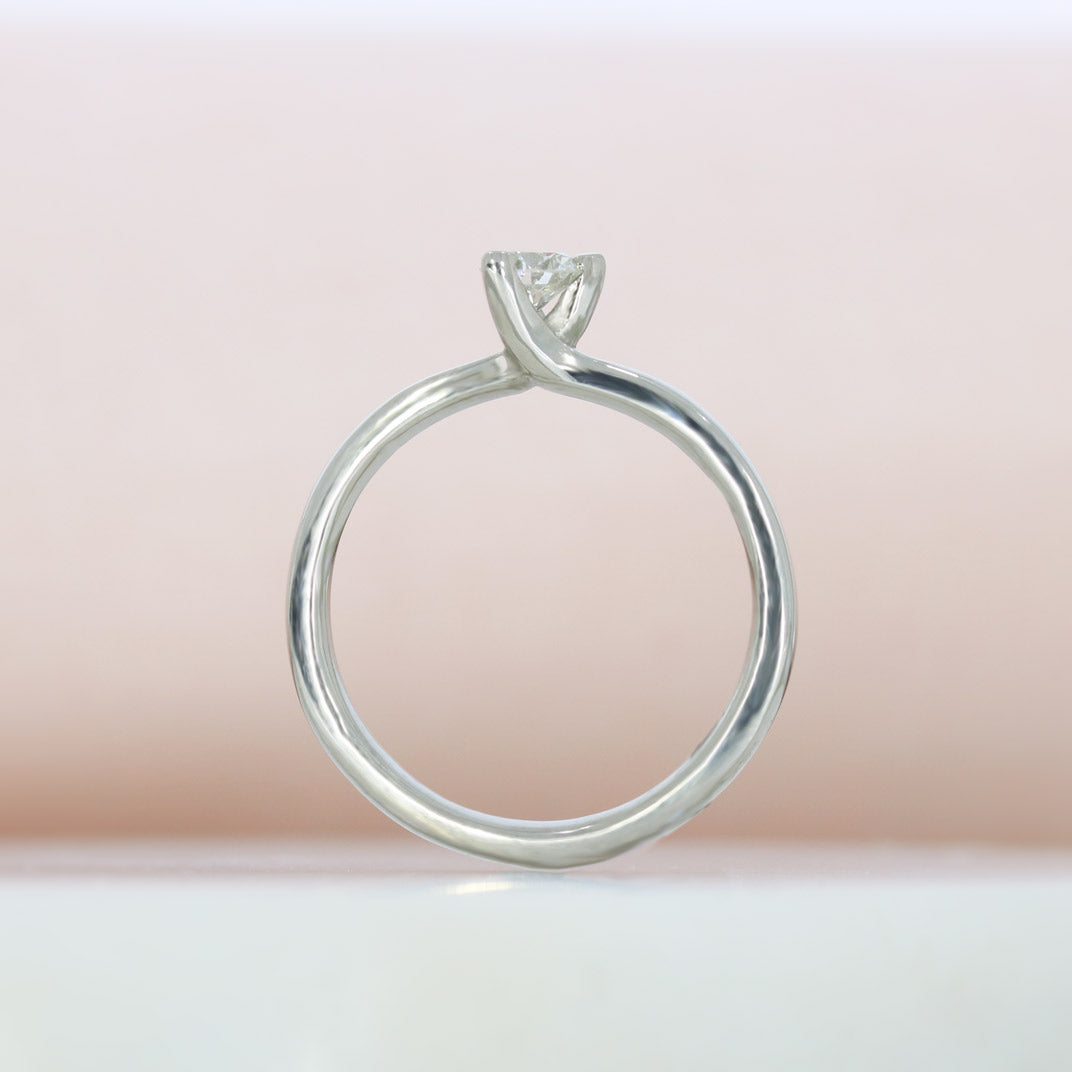 Palladium 950 Brilliant Cut Diamond Solitaire In a 3 Claw Twist Setting 0.30ct