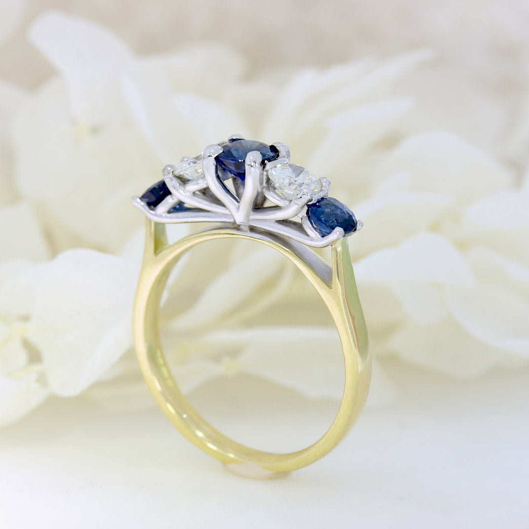 18ct Yellow Gold Sapphire & Diamond Eternity Ring.