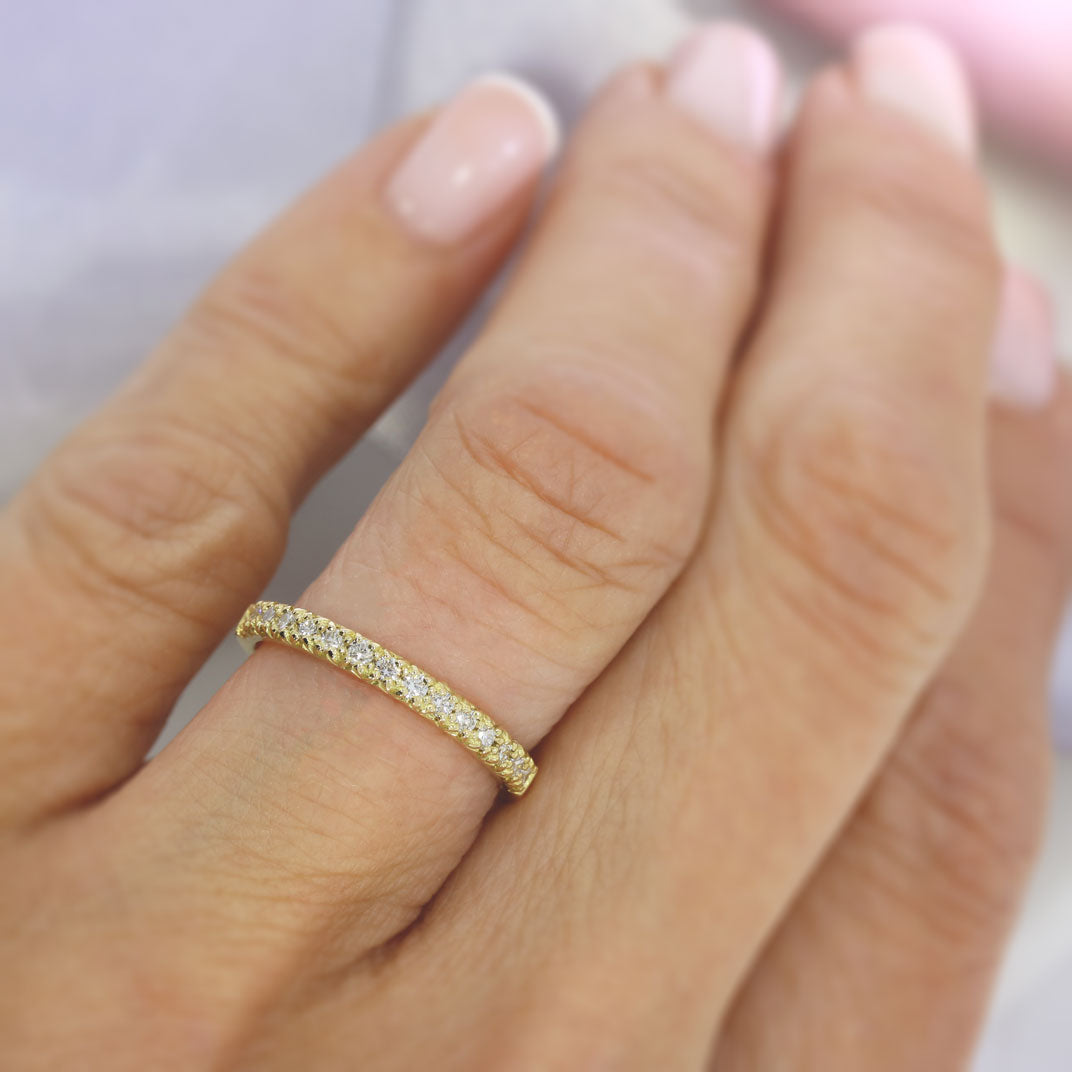 18ct yellow gold diamond half eternity ring 0.28ct