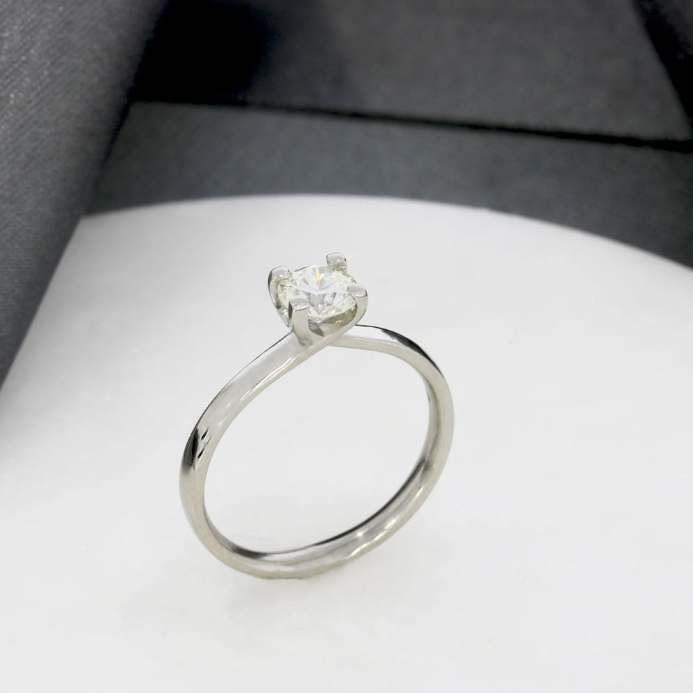 Palladium Certified Brilliant Cut Diamond Solitaire Ring 0.64ct K VS2