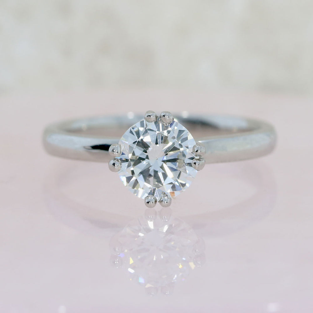 Pre Owned Certified Platinum Brilliant Cut Diamond Solitaire Ring 1.06 G SI2