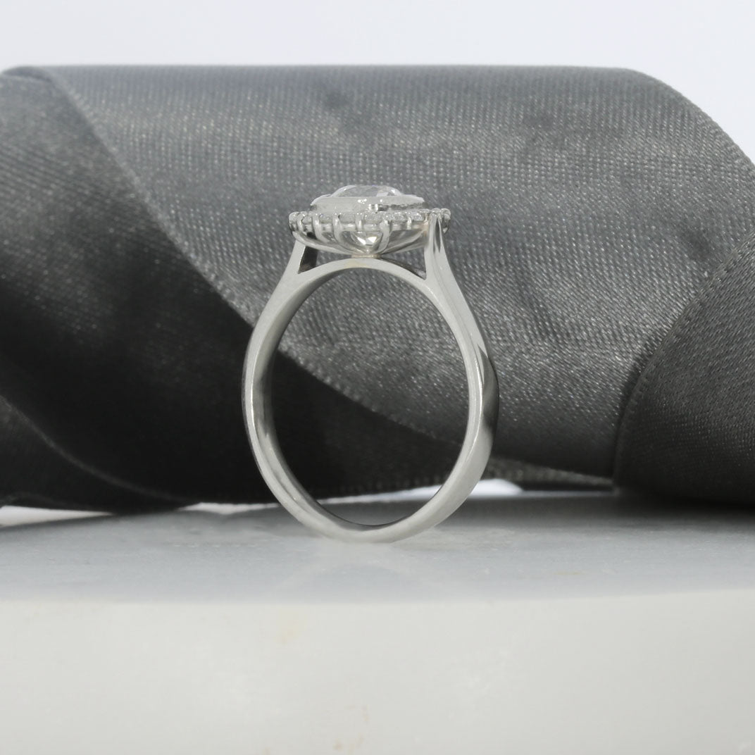 Pre Owned Platinum Diamond Cluster Ring 1.28ct