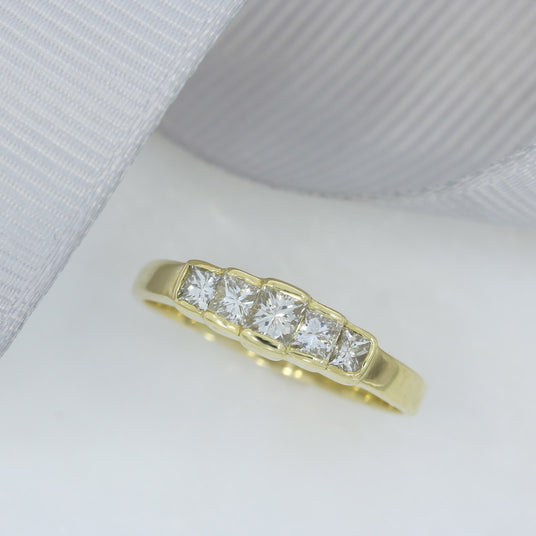 Pre Owned 18ct Princess Cut Diamond Eternity Ring 0.75ct