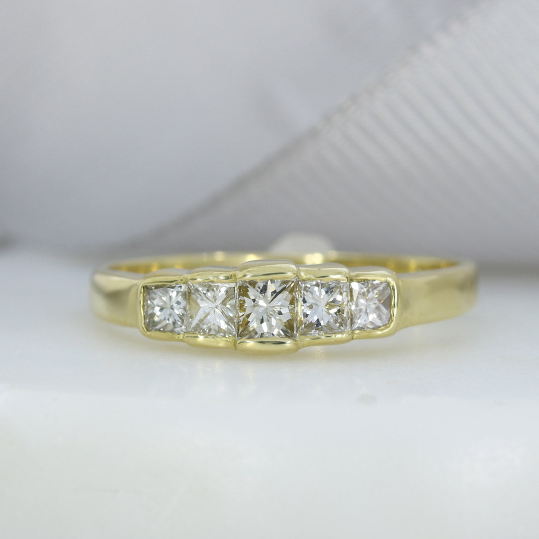 Pre Owned 18ct Princess Cut Diamond Eternity Ring 0.75ct