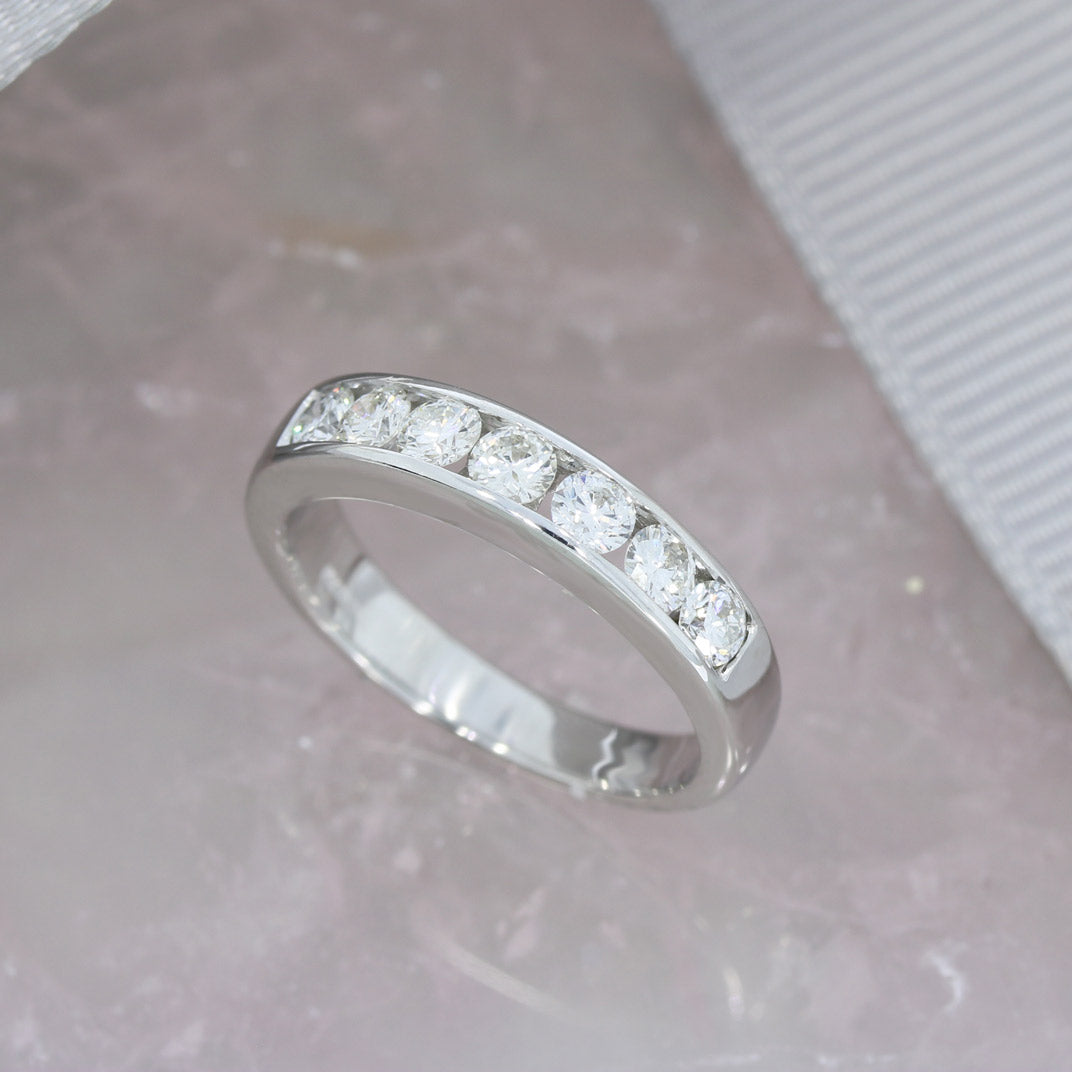 Pre Owned 18ct White Gold Channel Set Diamond Eternity Ring 0.70ct