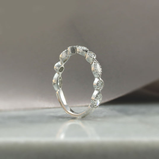 18ct Gold Fancy Diamond Ring Set with Marquise and Brilliant Cut Diamonds 0.52ct