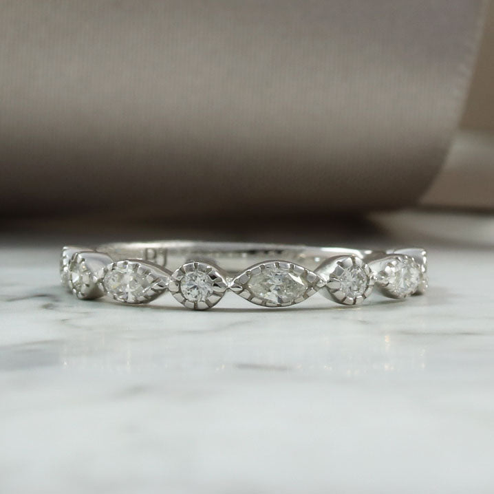 18ct Gold Fancy Diamond Ring Set with Marquise and Brilliant Cut Diamonds 0.52ct