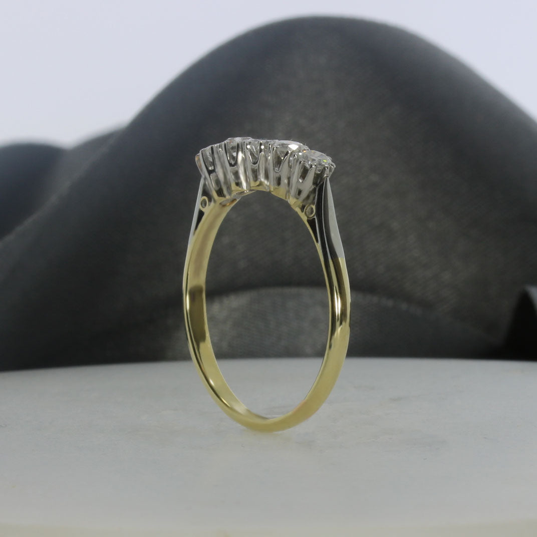 Pre Owned 18ct Yellow Gold & Platinum 5 Stone Diamond Ring