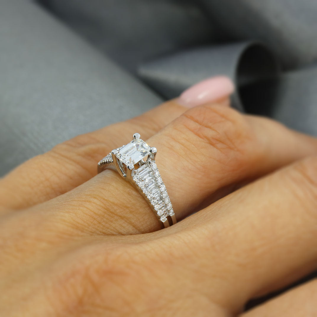 Pre Owned Platinum GIA Certified Emerald Cut Fancy Diamond 1.36ct