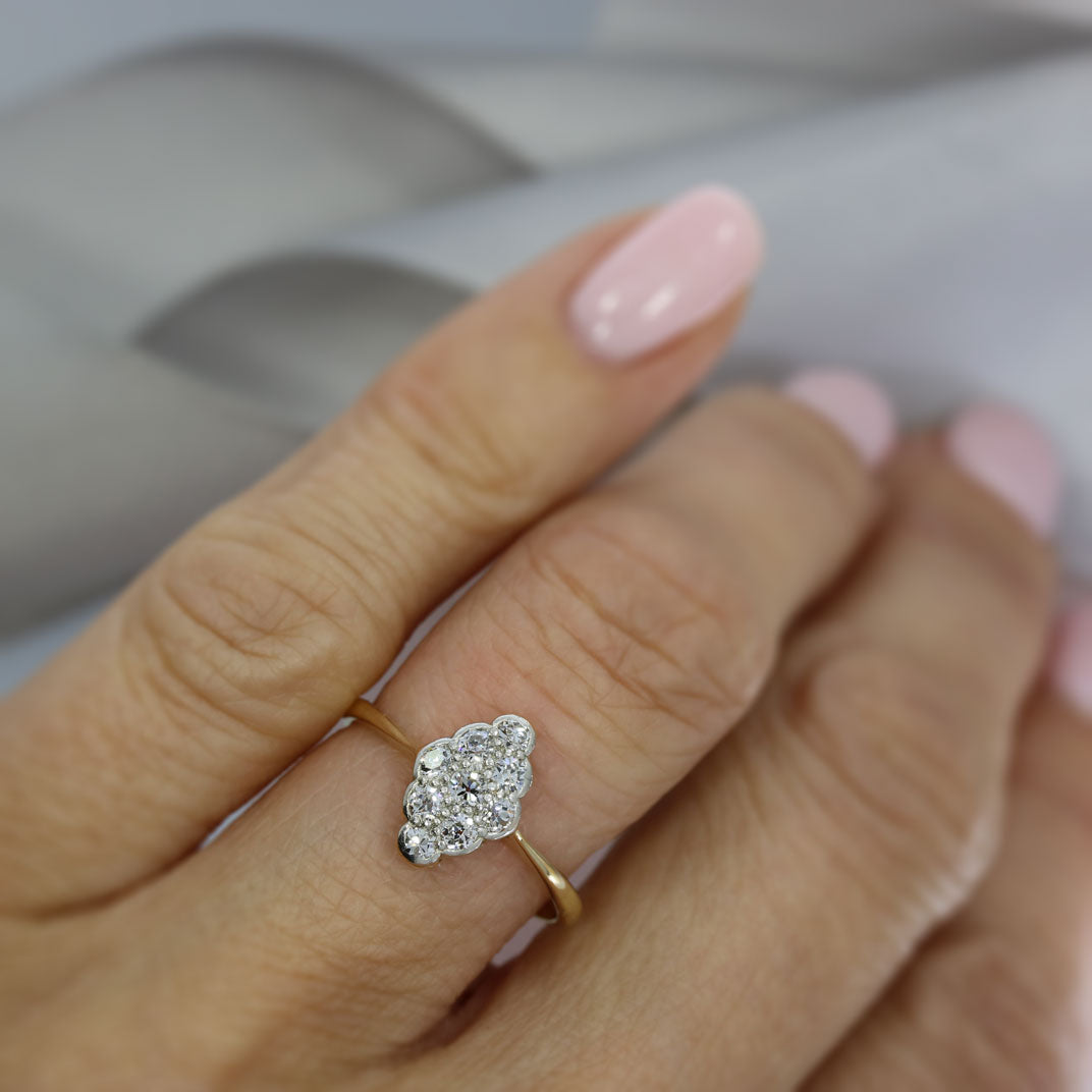 Pre Owned 18ct Yellow Gold Diamond Cluster Ring Approx 0.40ct