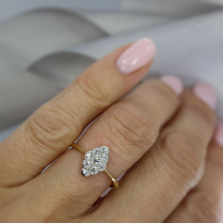 Pre Owned 18ct Yellow Gold Diamond Cluster Ring Approx 0.40ct