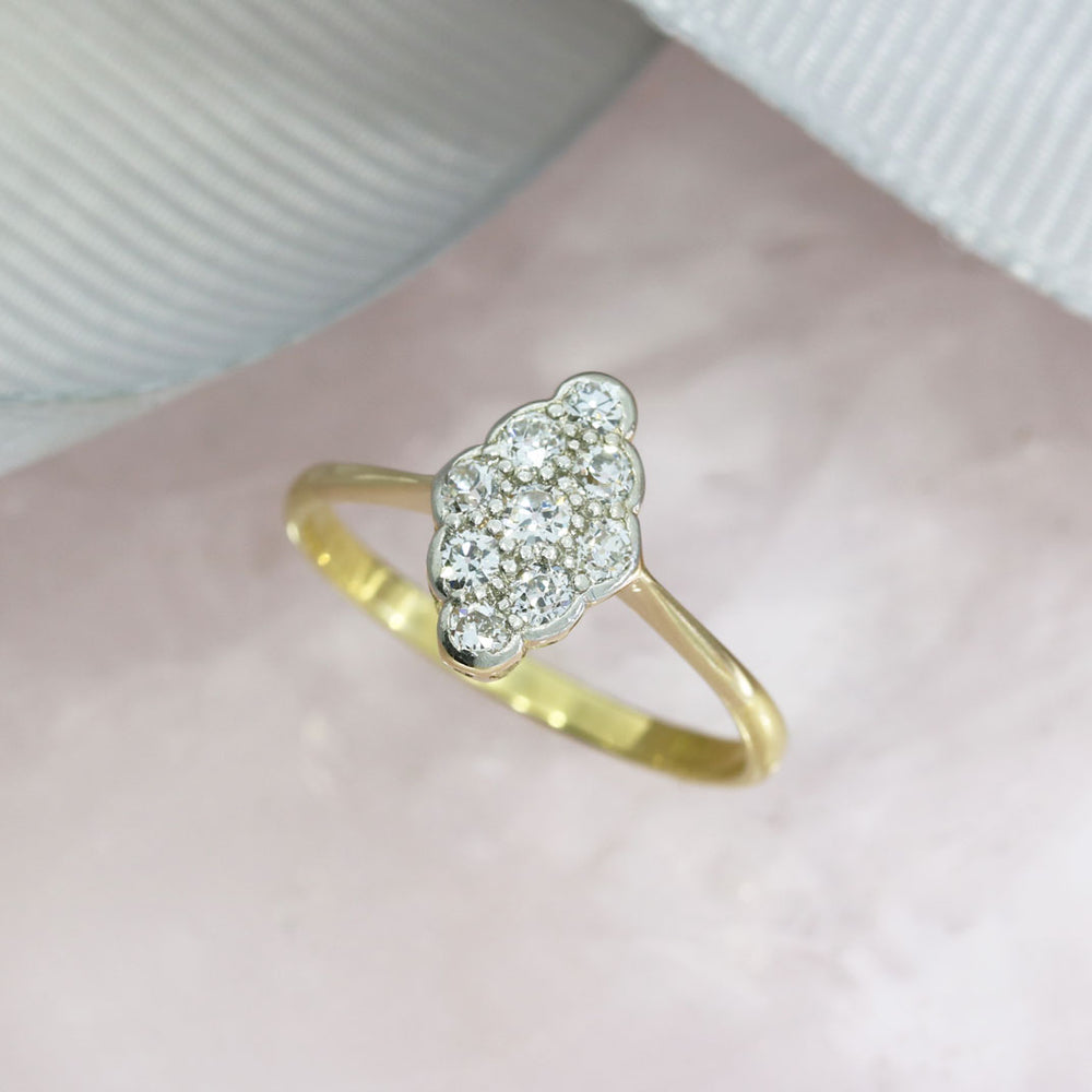 Pre Owned 18ct Yellow Gold Diamond Cluster Ring Approx 0.40ct