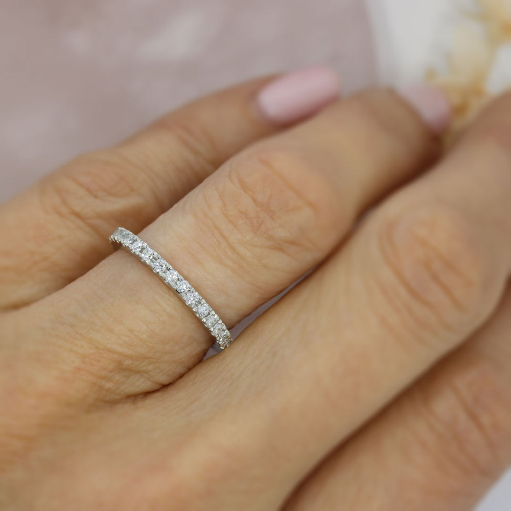 Platinum Claw Set Lab Grown Diamond Eternity Ring 0.37ct