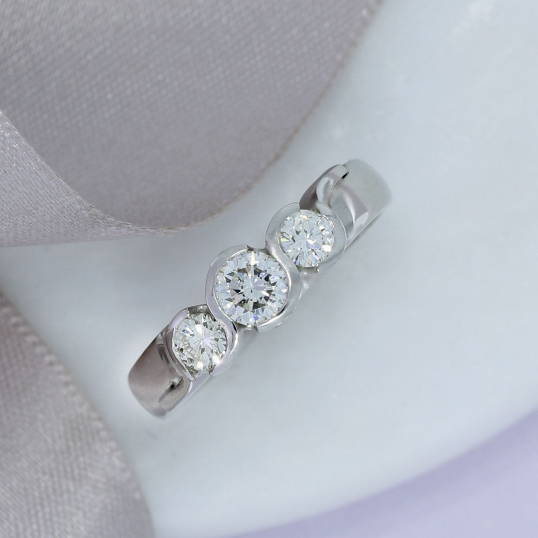 Platinum Diamond 3 Stone Ring