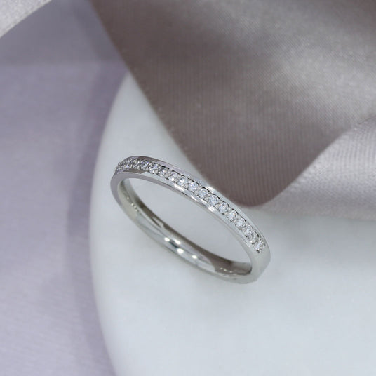Platinum Pave Set Diamond Eternity Ring