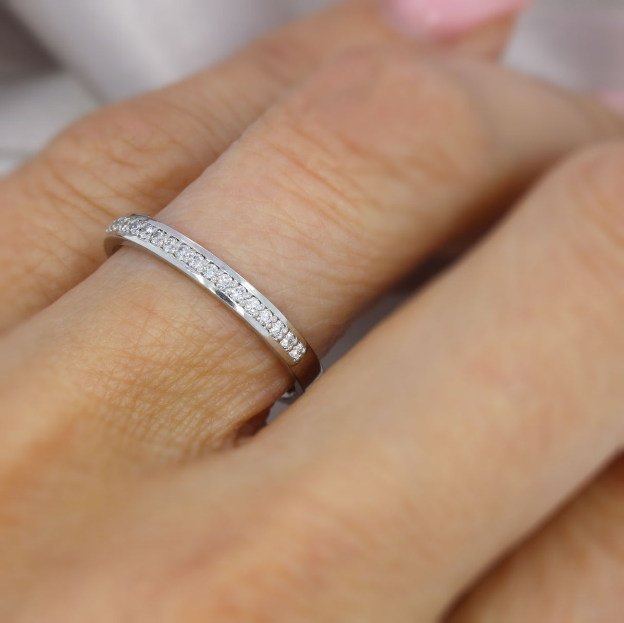 Platinum Pave Set Diamond Eternity Ring