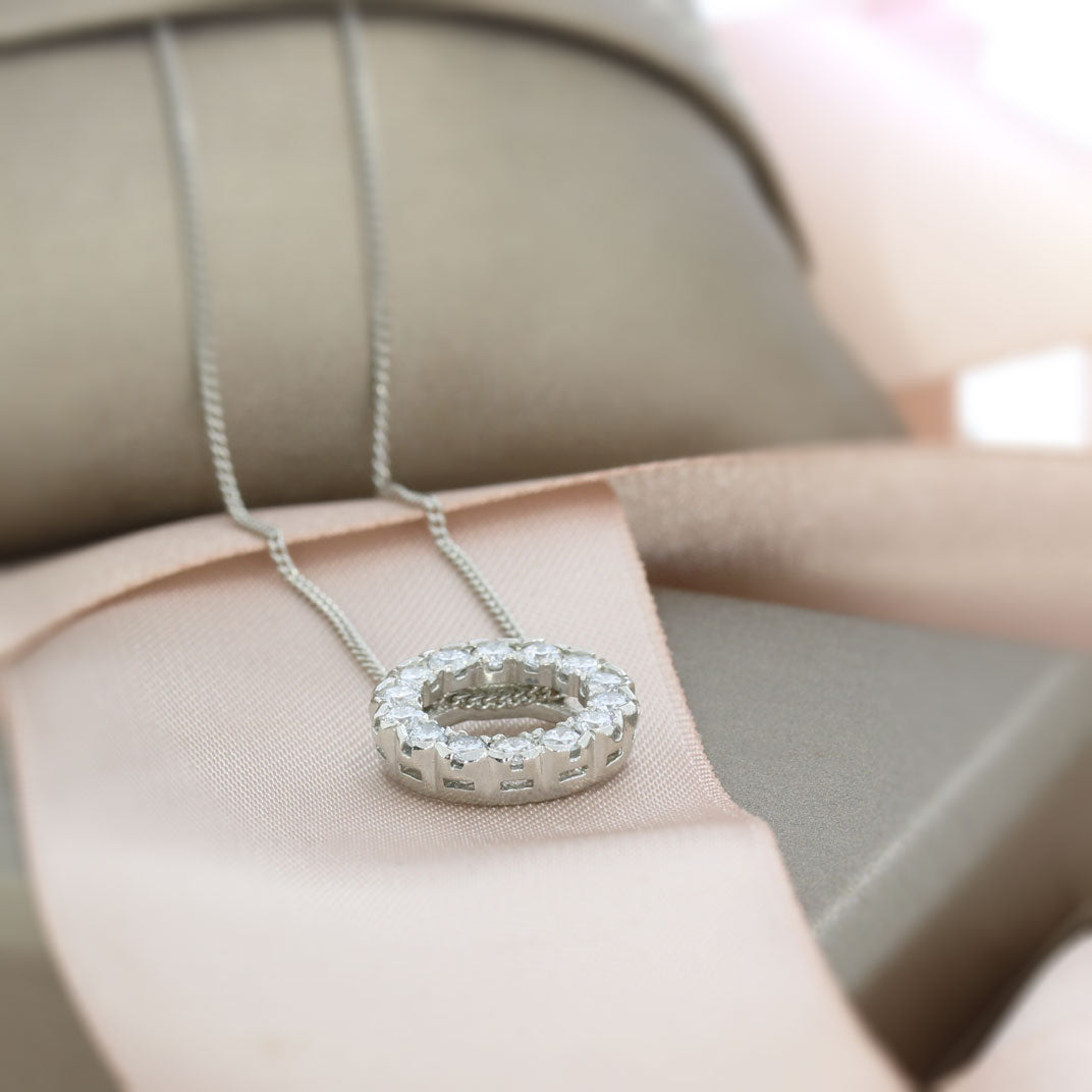 Platinum Laboratory Grown Diamond Circle Pendant 0.79ct