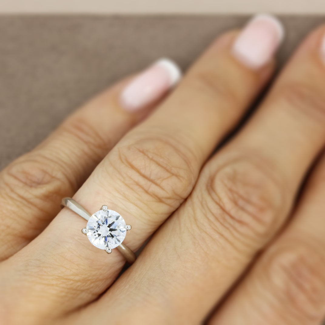 Platinum Certified Laboratory Grown Diamond Solitaire Ring 1.71ct F VVS2