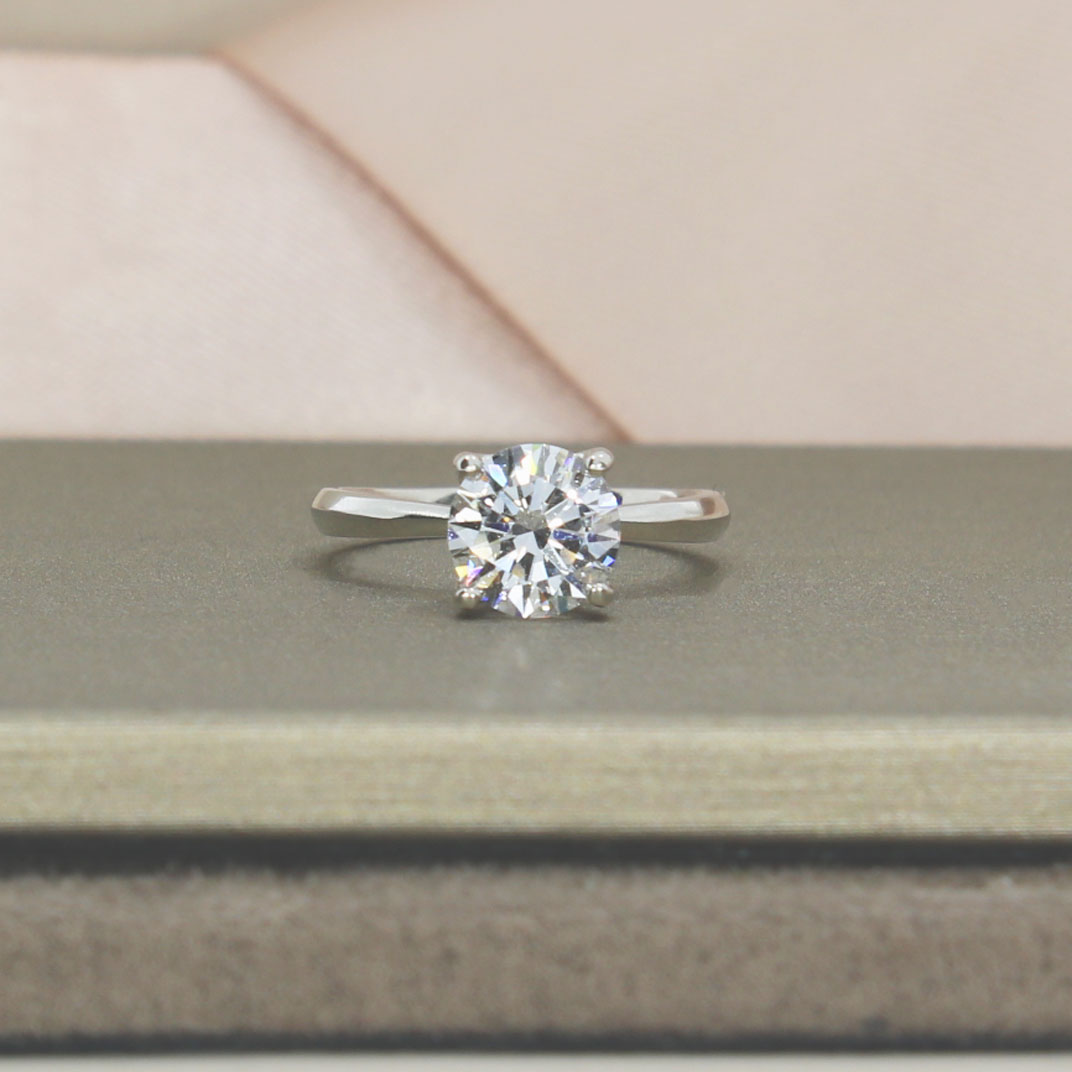 Platinum Certified Laboratory Grown Diamond Solitaire Ring 1.71ct F VVS2