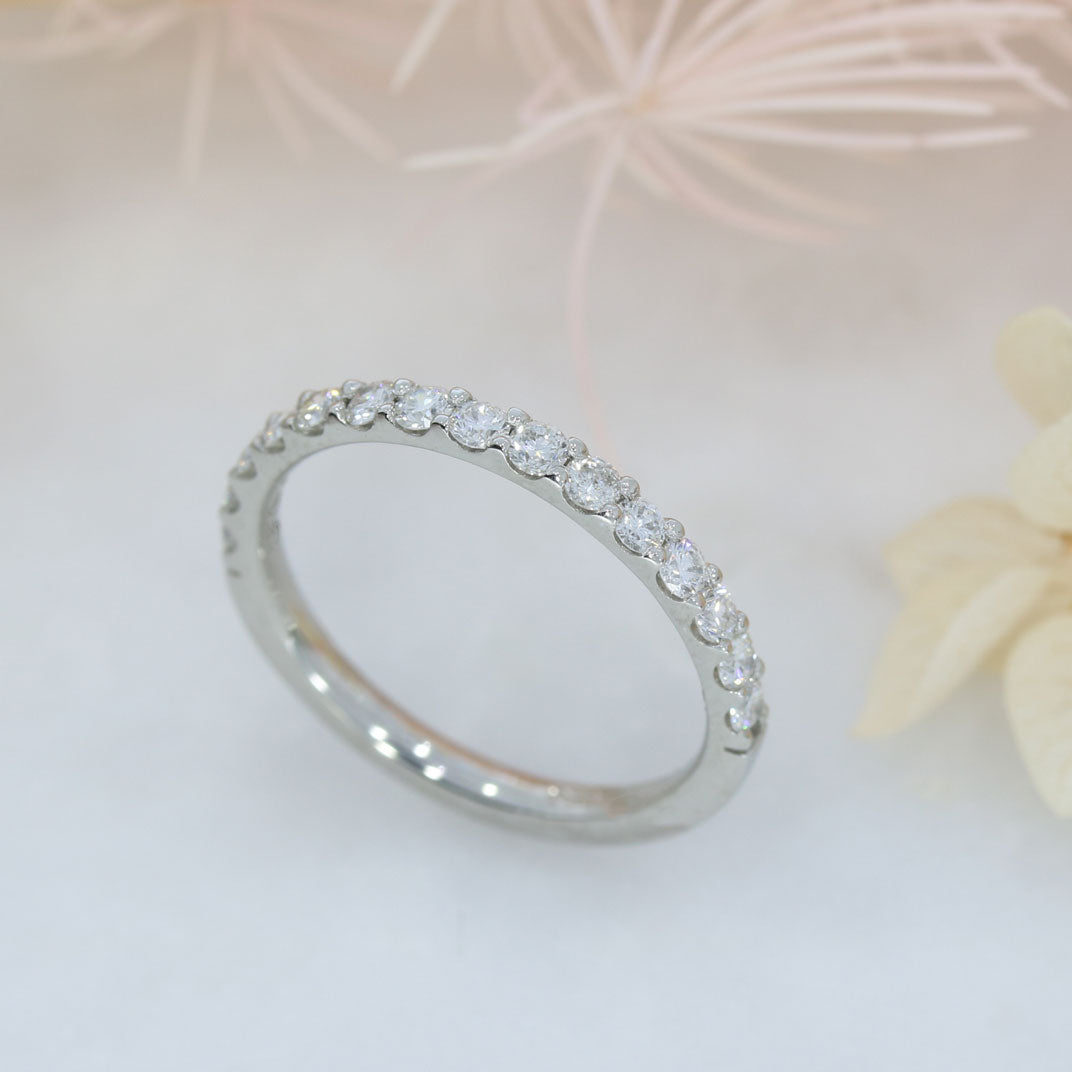 Platinum Claw Set Diamond Eternity Ring 0.50ct