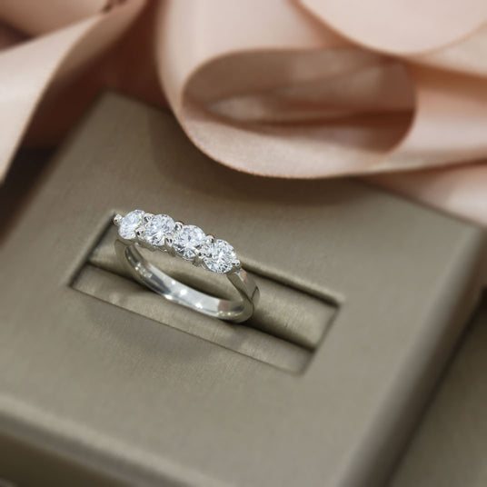 Platinum Claw Set 4 Stone Laboratory Grown Diamond Ring 1.19ct