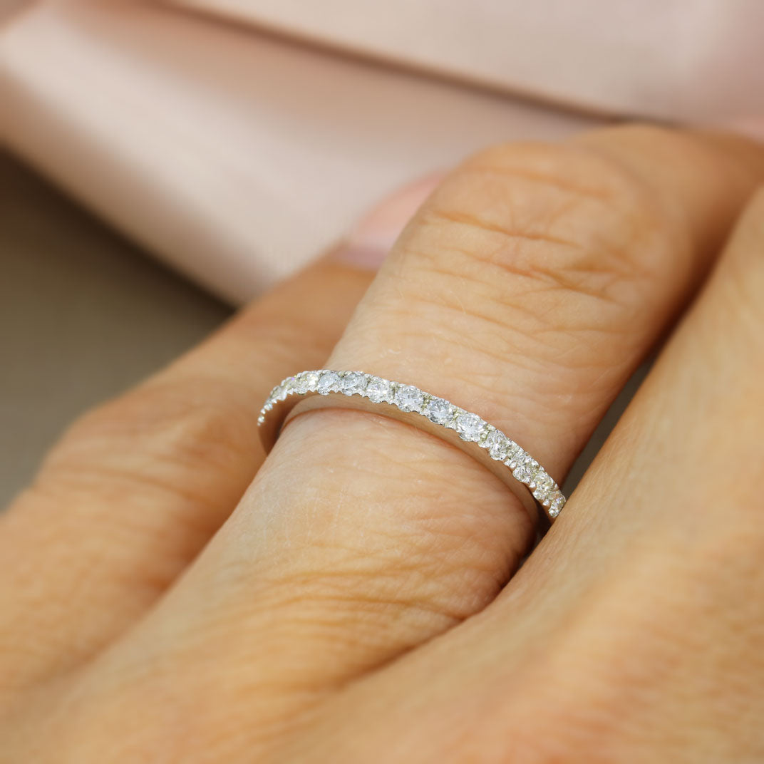 9ct Gold Eternity Ring with Claw Lab Grown Diamonds 0.45ct