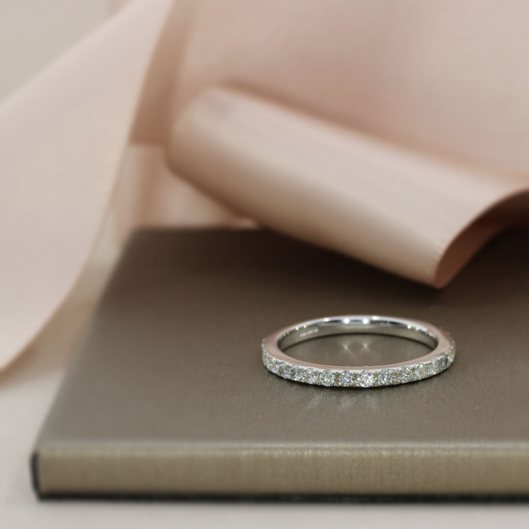 9ct Gold Eternity Ring with Claw Lab Grown Diamonds 0.45ct