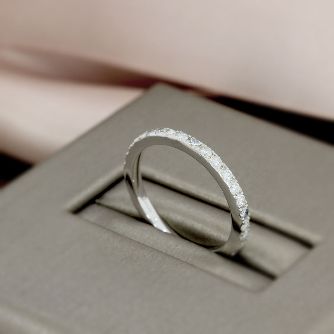 9ct Gold Eternity Ring with Claw Lab Grown Diamonds 0.45ct