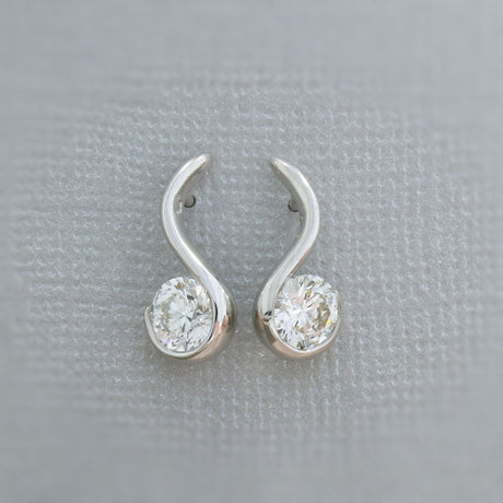 9ct Gold Shaped Lab Grown Brilliant Cut Diamond Earrings 1.59ct