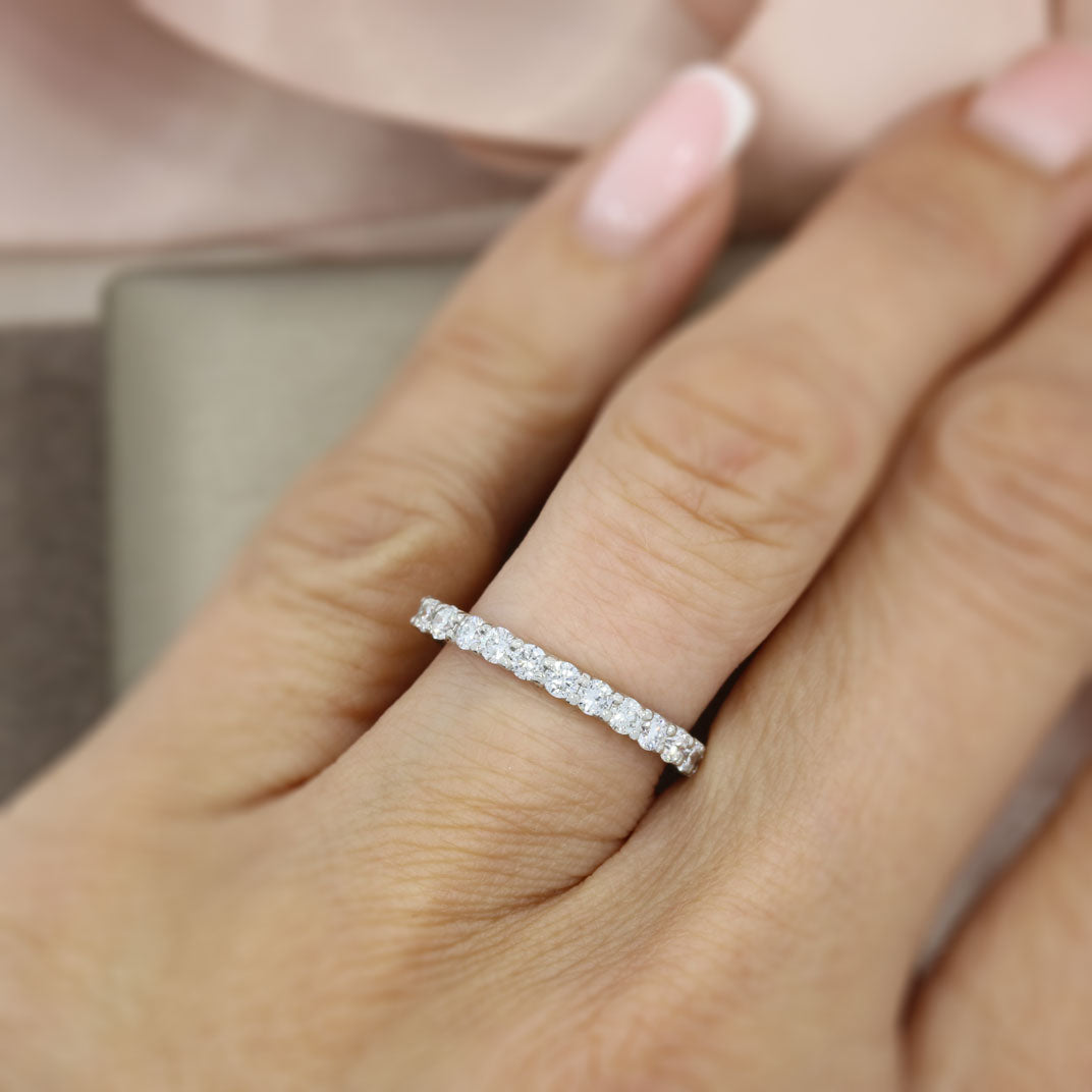 Platinum Claw Set Laboratory Grown Diamond Eternity 0.75ct D-F VVS-VS