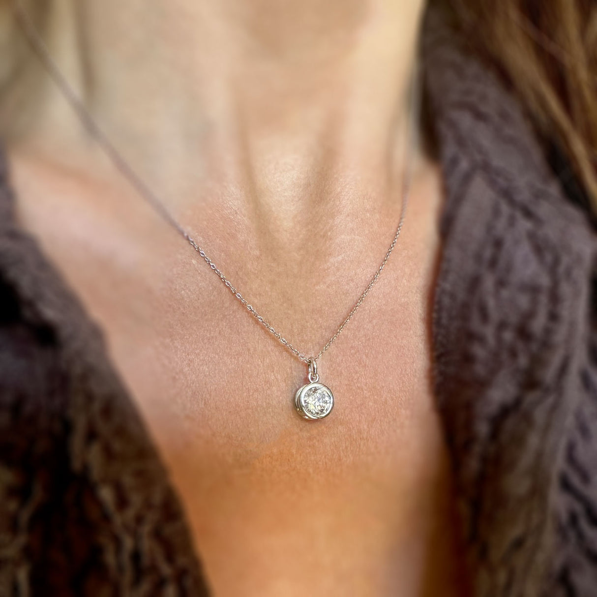 Platinum Certified Lab Grown Round Brilliant Cut Diamond Pendant  1.00ct D VVS1