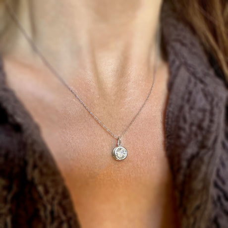 Platinum Certified Lab Grown Round Brilliant Cut Diamond Pendant  1.00ct D VVS1